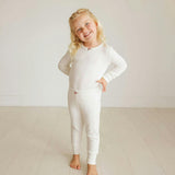 Coconut Pointelle Rosette Classic Pajama Set
