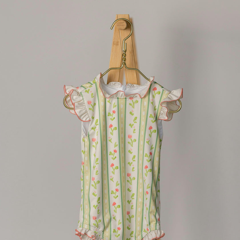 Bingley Suit in Vivian Stripe In Daffodil