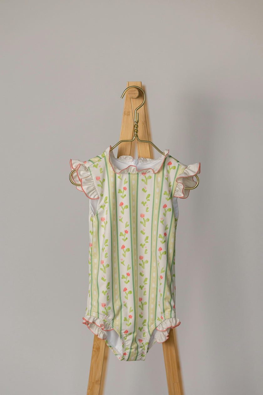 Bingley Suit in Vivian Stripe In Daffodil