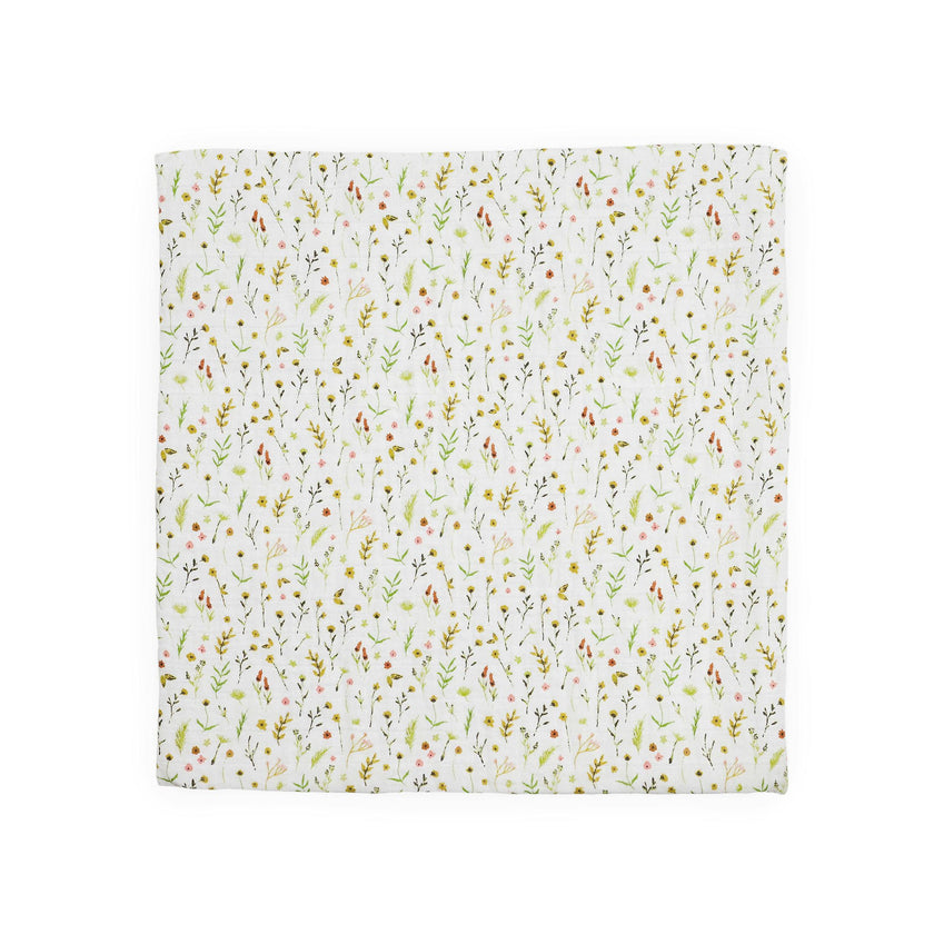 Organic Cotton Muslin Swaddle Blanket - Floral Field