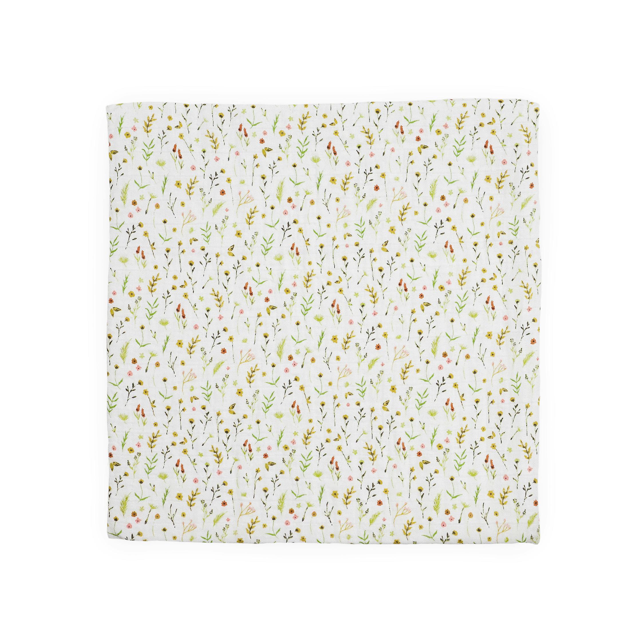 Organic Cotton Muslin Swaddle Blanket - Floral Field