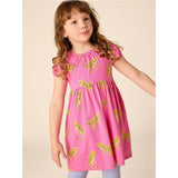 Puff Sleeve Empire Dress, Pink
