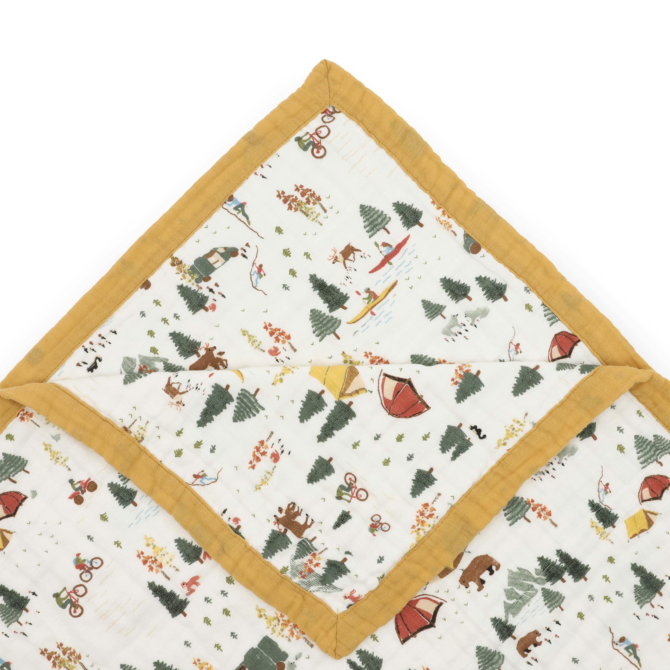 Organic Cotton Muslin Quilted Throw - Alpine Adventure
