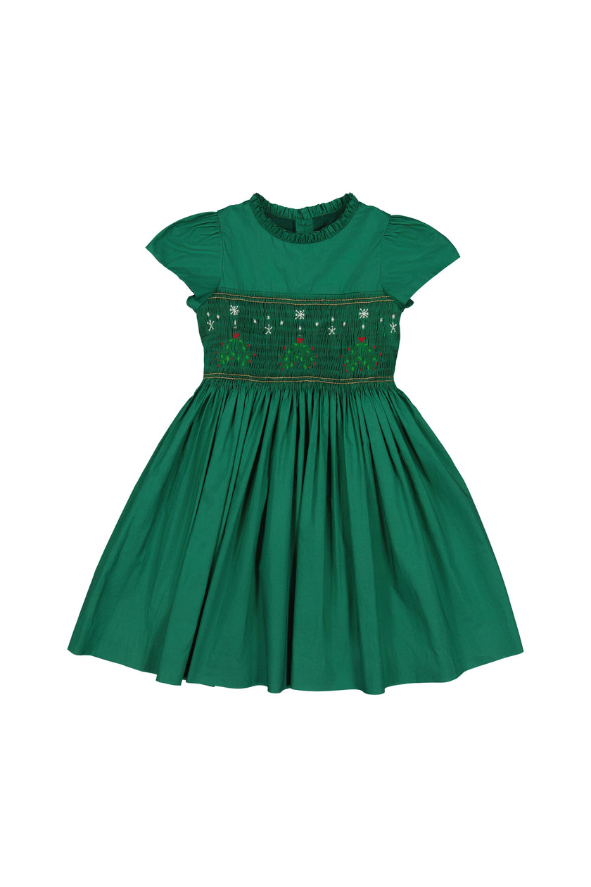 PERLA GREEN SMOCKED DRESS