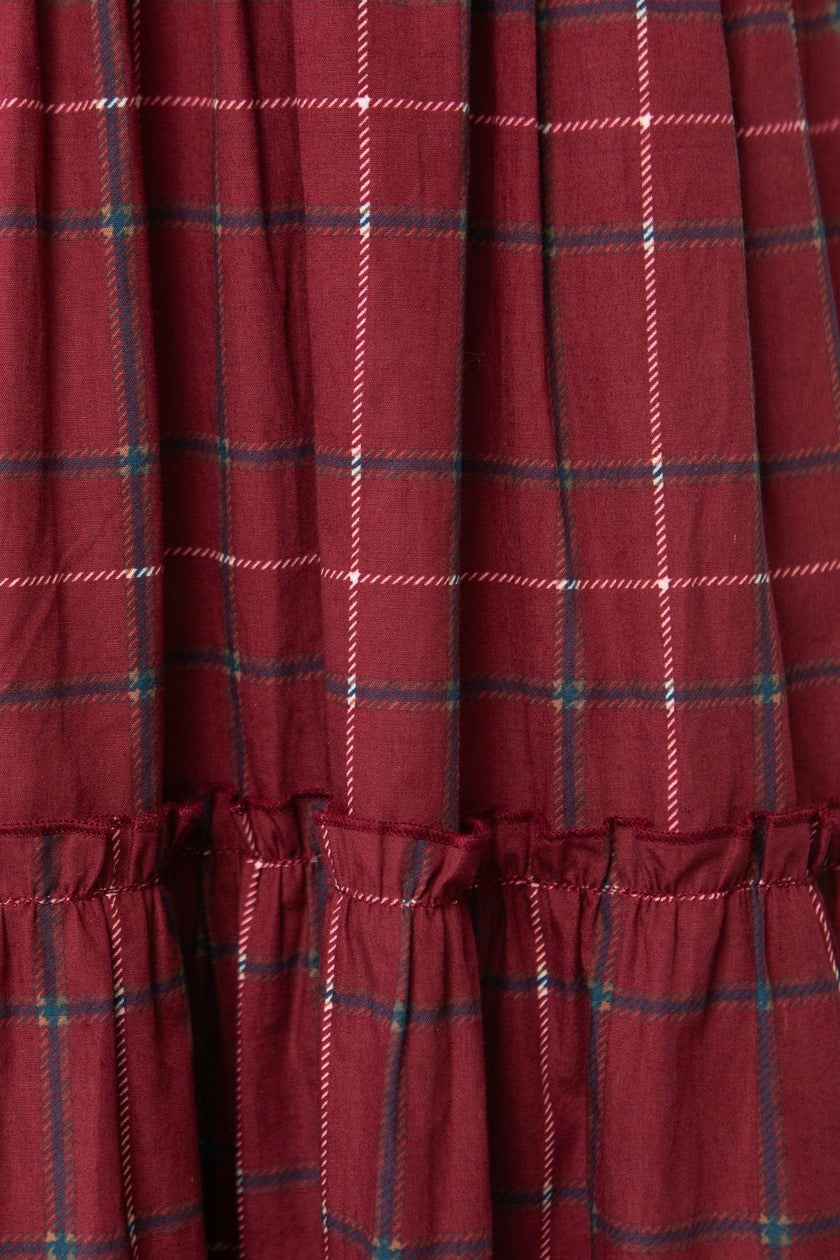 Hattie Dress in Burgundy Plaid