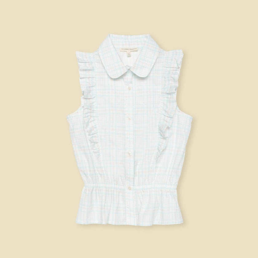 Ruffle Peplum Top in Plaid