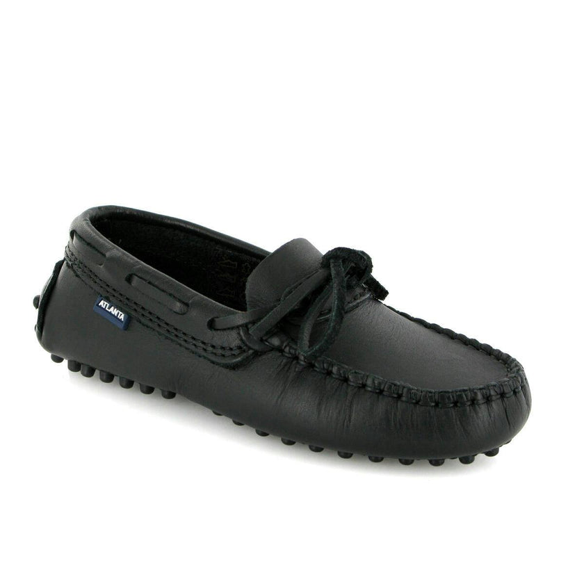 Smooth Leather Laces Drivers, Black