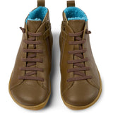 Peu Cami Elastic Lace Fur Insole Leather Ankle Boots, Brown