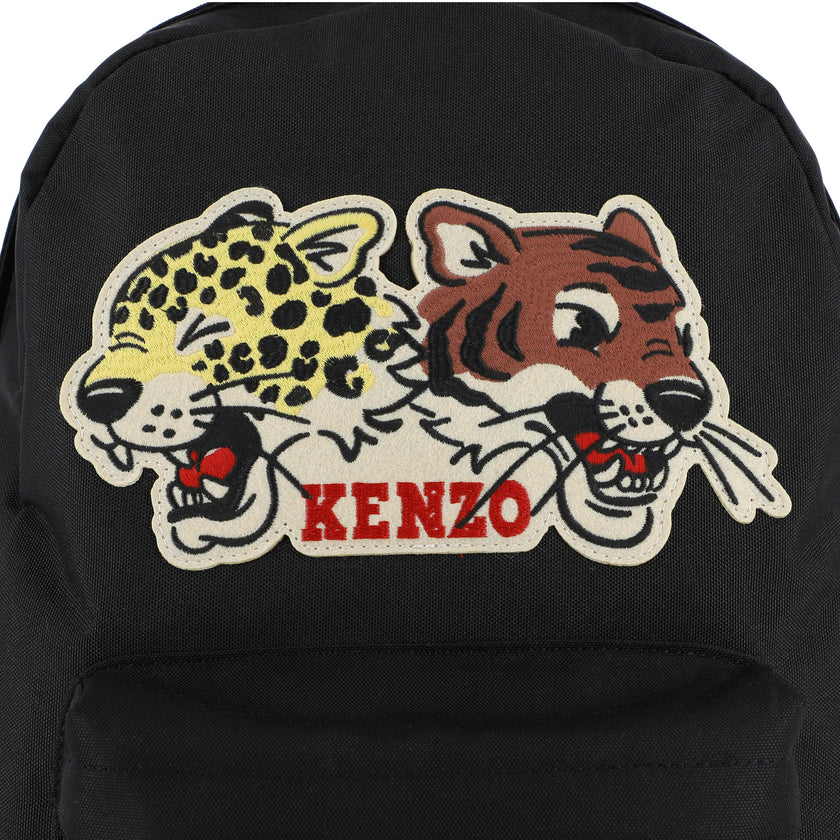 Black Embroidered Backpack