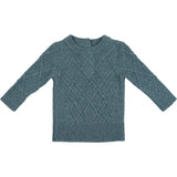 Chunky Cable Knit Ribbed Collar Sweater