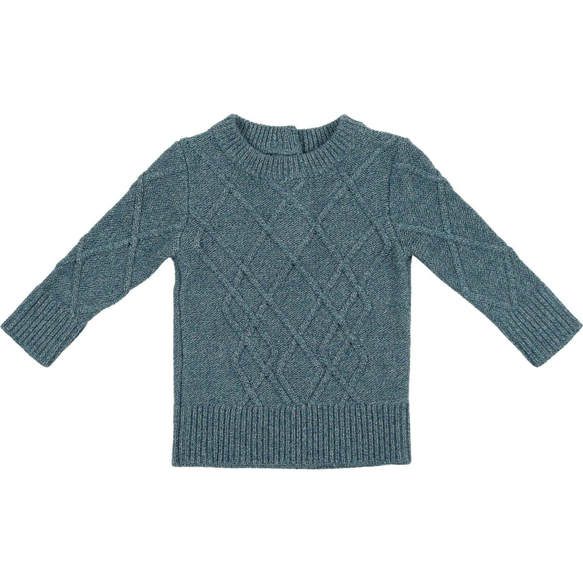 Chunky Cable Knit Ribbed Collar Sweater