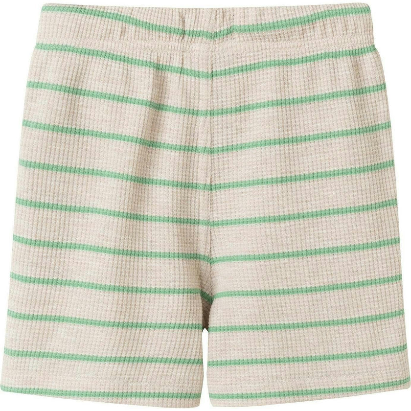 Boys Striped Waffle Polo Set | Oatmeal Dino