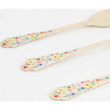 Elegant Floral Wooden Cutlery Set