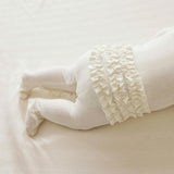 Coconut Pointelle Footie Ruffled Zippered One Piece