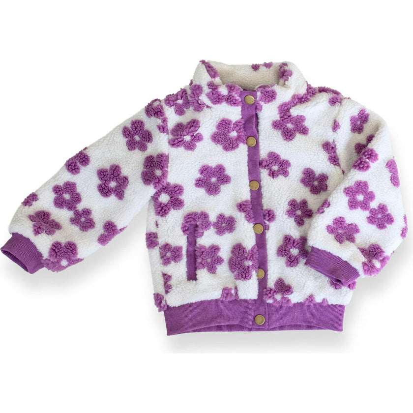 Flower Power Fleece Jacket, Purple