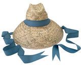 Begonia Sun Hat - Long French Blue Grosgrain Ribbon