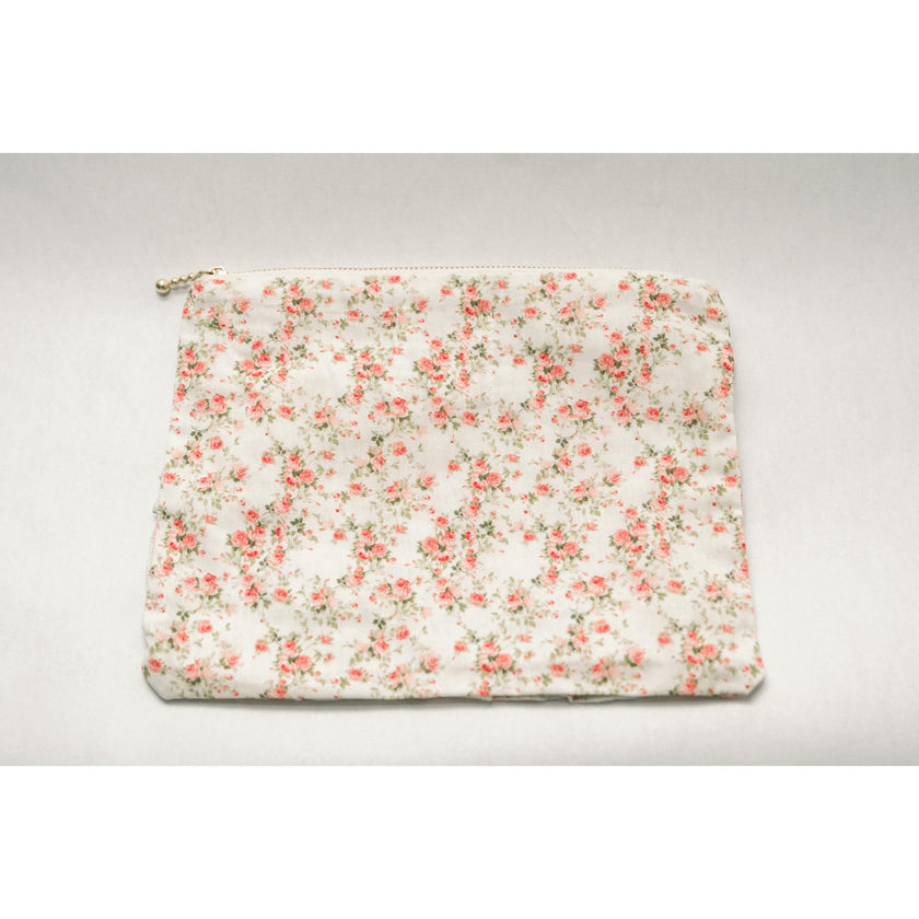 Briar Rose Timeless Floral Ruffle Zipper Pouch