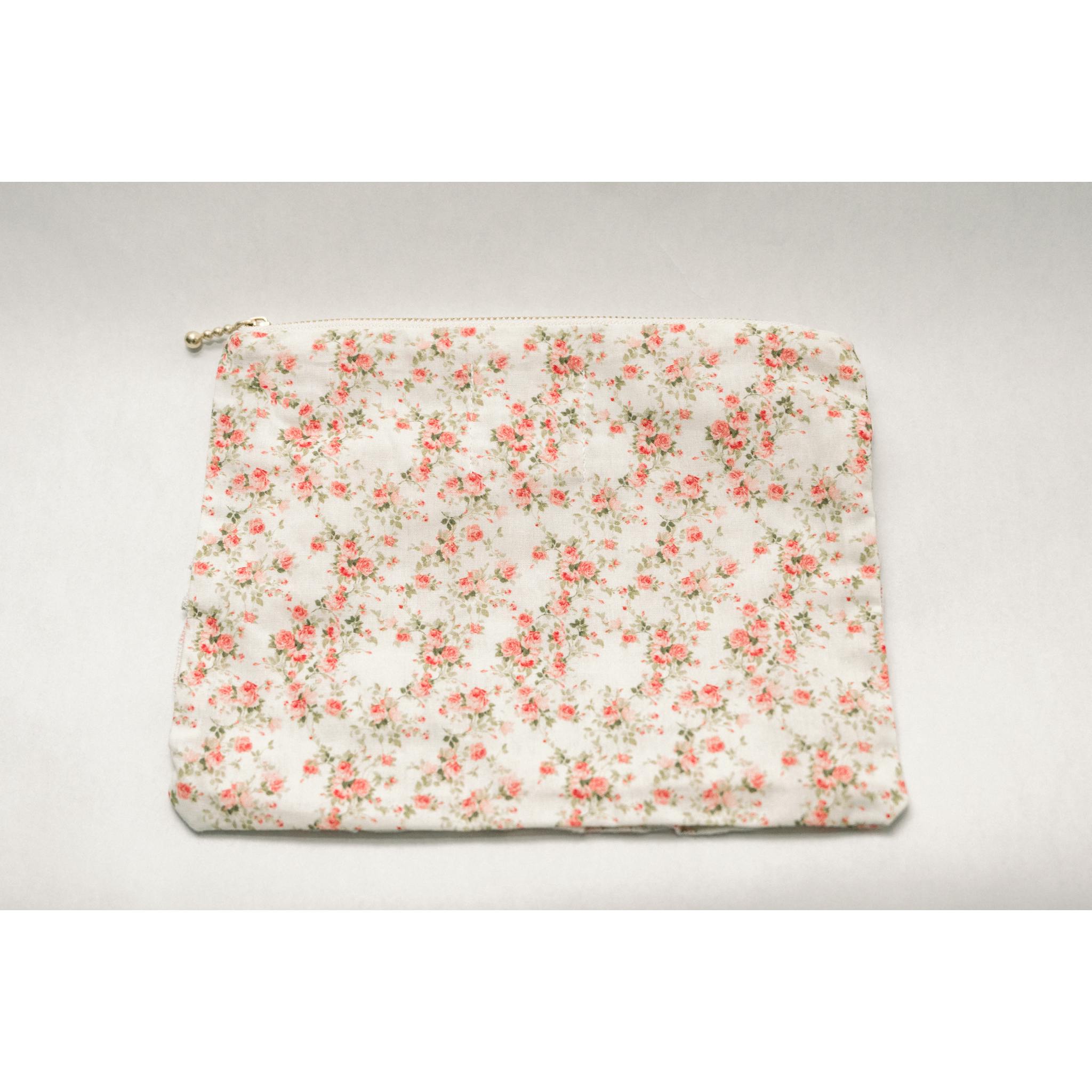 Briar Rose Timeless Floral Ruffle Zipper Pouch