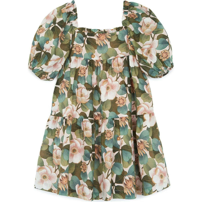 TARTINE ET CHOCOLAT Vintage Rose Puff-Sleeve Dress
