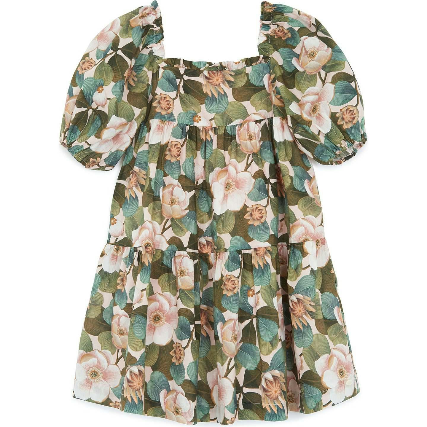 TARTINE ET CHOCOLAT Vintage Rose Puff-Sleeve Dress