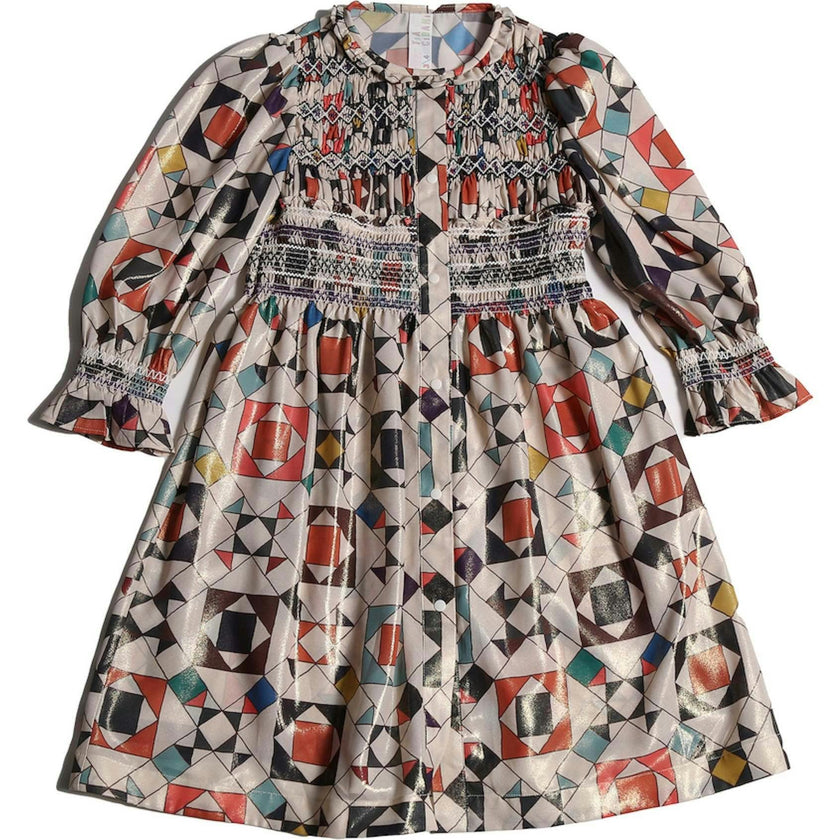 LUNA SMOCKED SHIRT DRESS