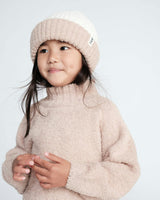 2-Tone Ribbed Beanie - Fuzzy