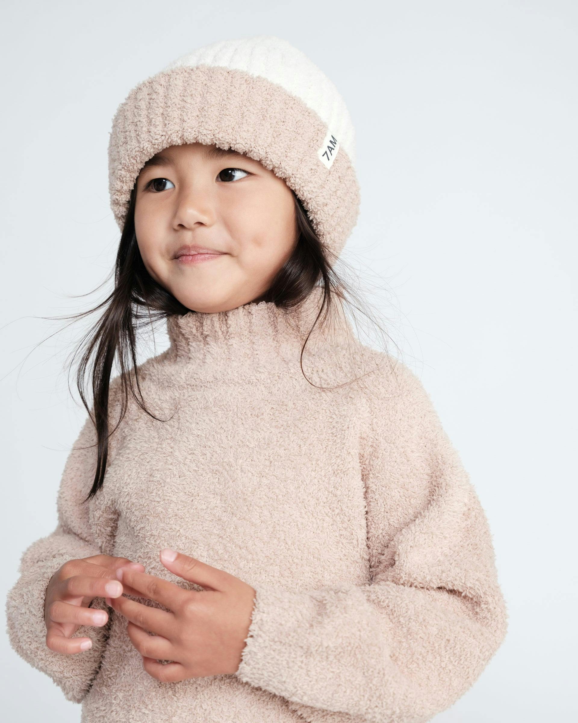 Two-Tone Ribbed Beanie • Fuzzy