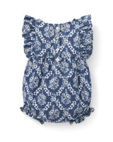Baby's Twill Ruffled Romper in Innkeeper Trellis