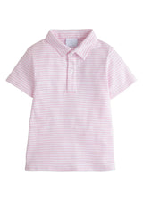 Short Sleeve Polo - Light Pink Stripe
