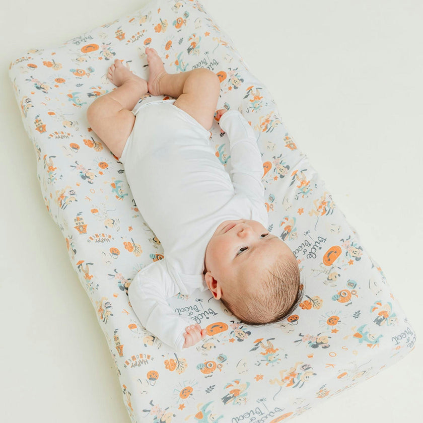 Premium Knit Diaper Changing Pad Cover - Mickey Mouse's Boo Bash