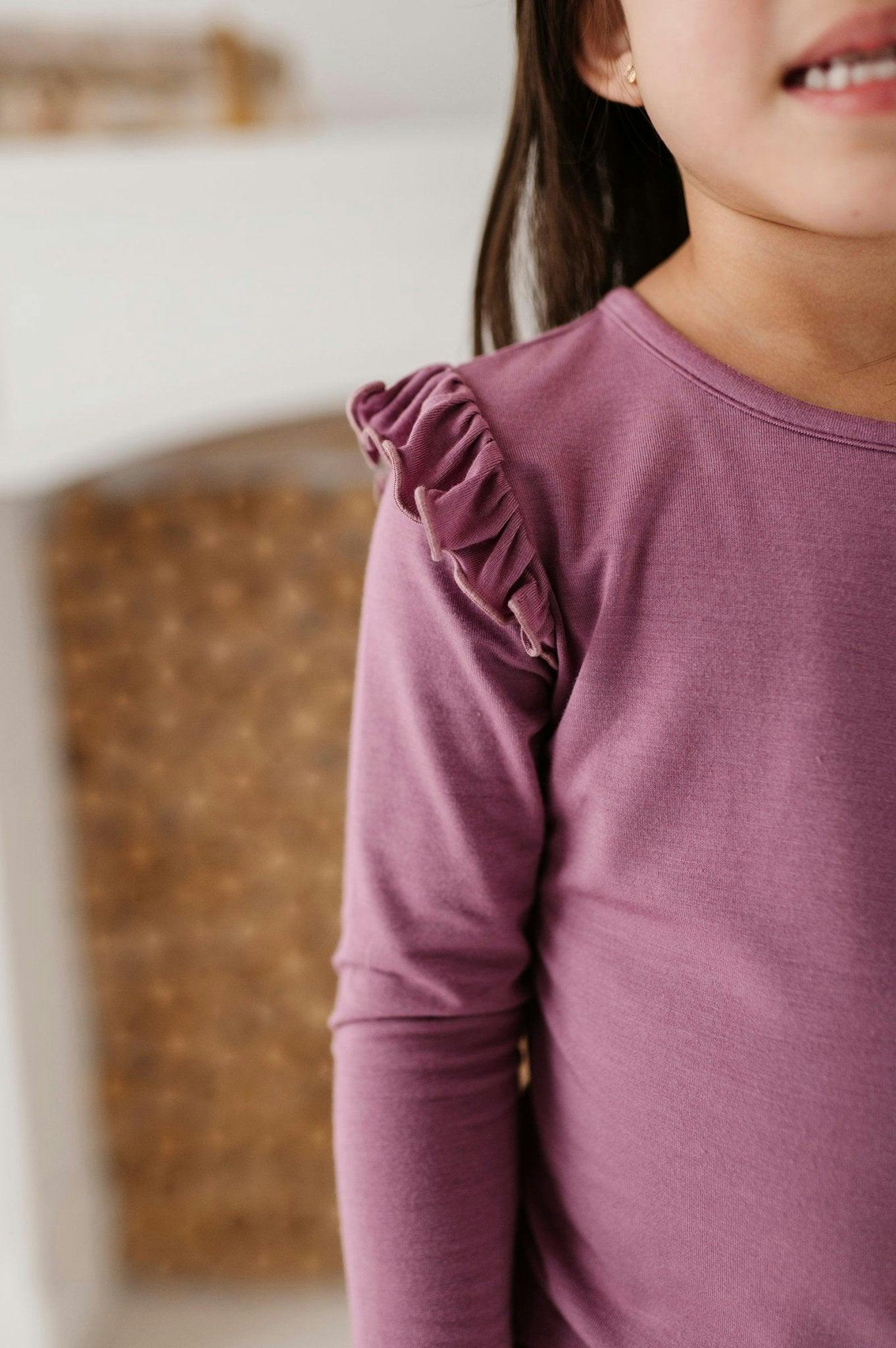 Girls Long Sleeve Ruffle Top in Big Sis