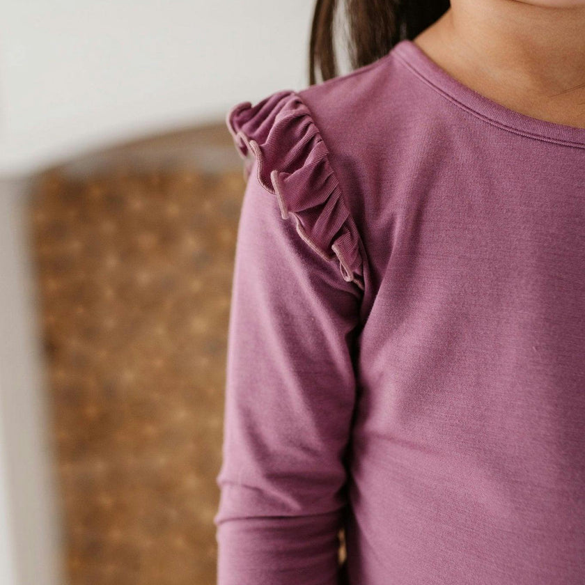 Girls Long Sleeve Ruffle Top in Big Sis