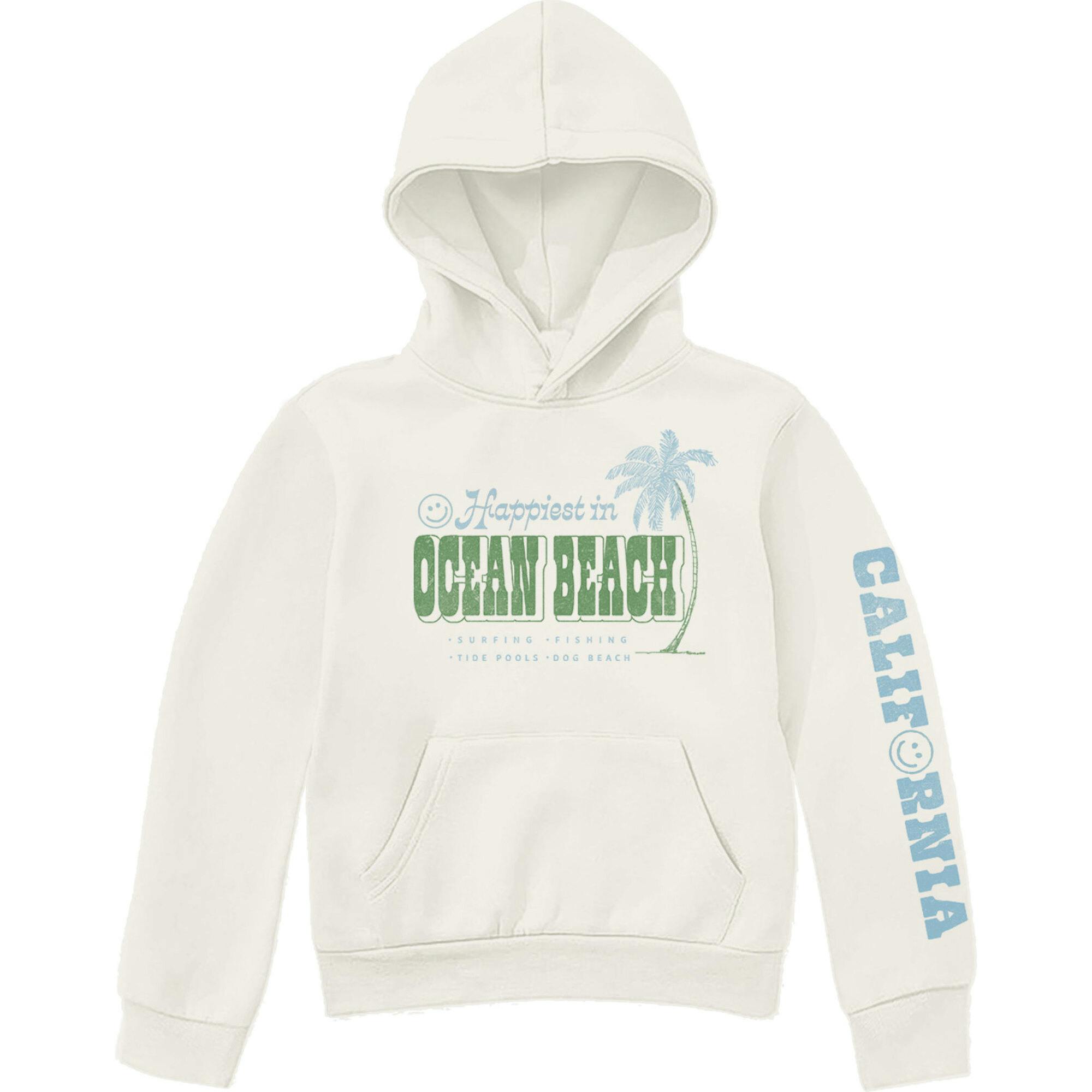 Kids Ocean Beach Hoodie-White-Unisex