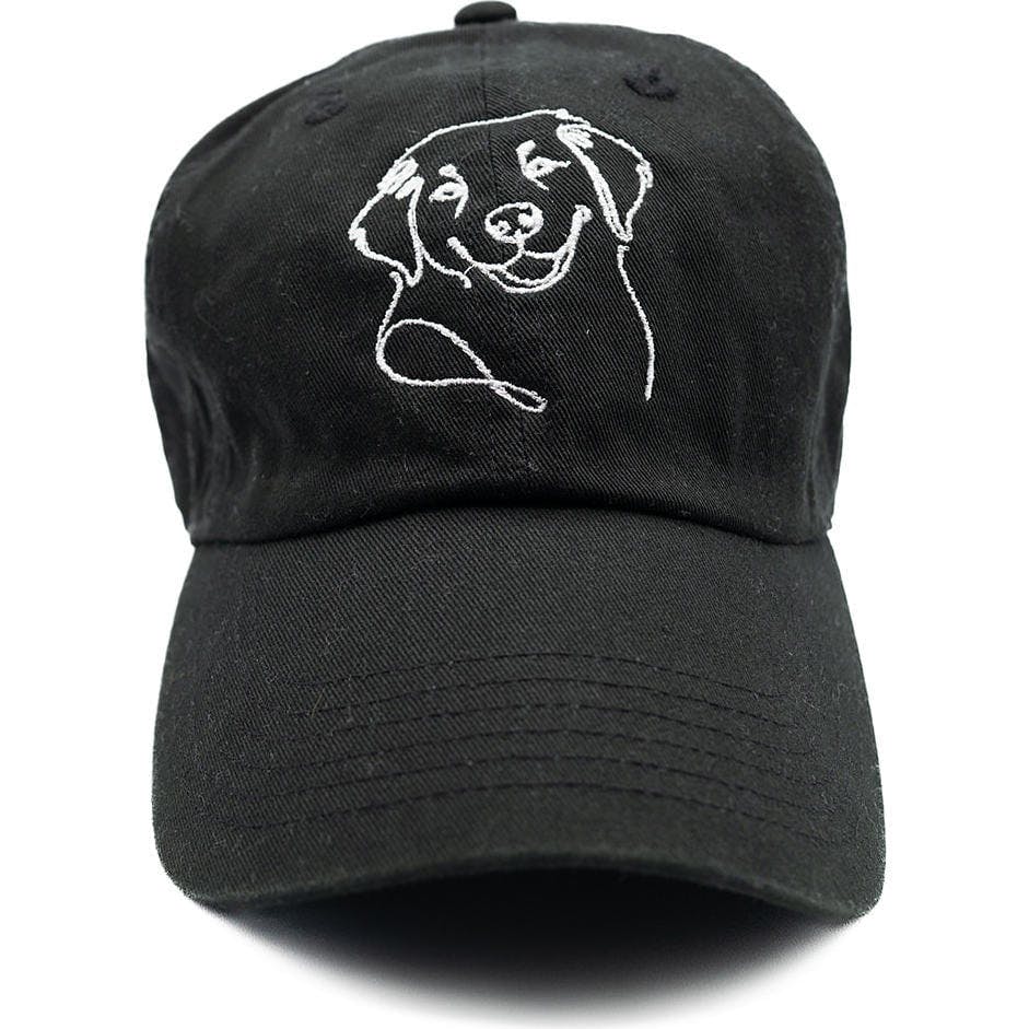 Custom Embroidered Dog Outline Hat, Natural