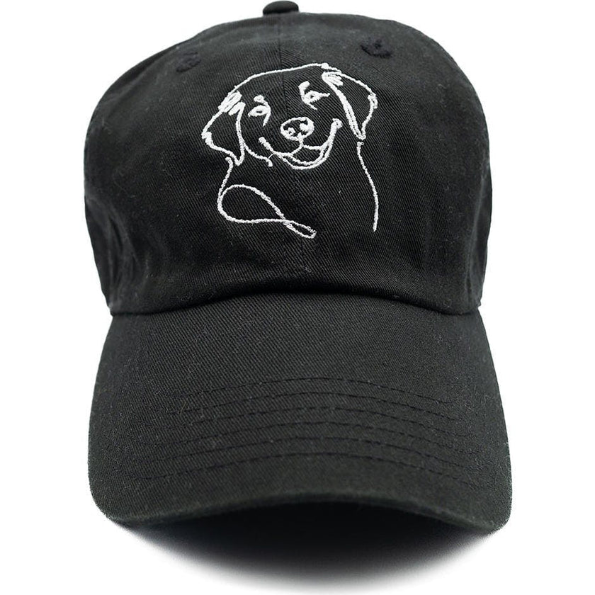 Custom Embroidered Dog Outline Hat, Black