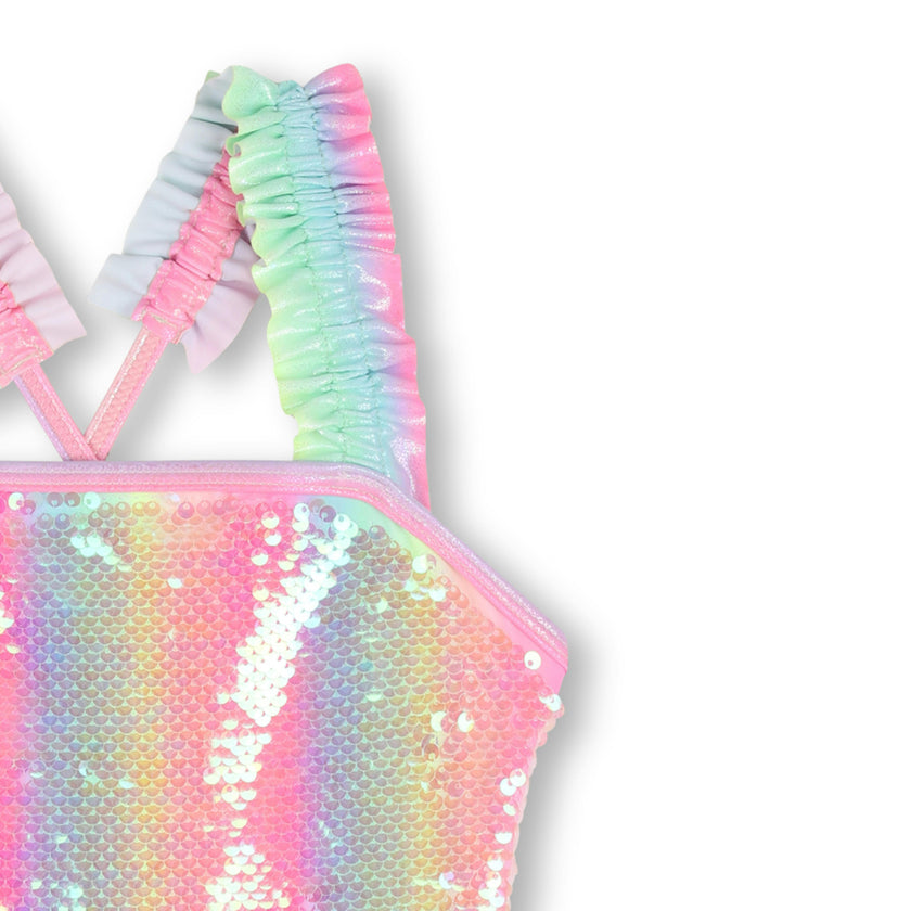 Multicolored Rainbow Sequin Swimsuit