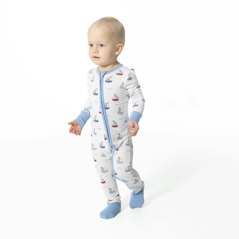 Bubbly Sailboats Blue - Convertible Romper