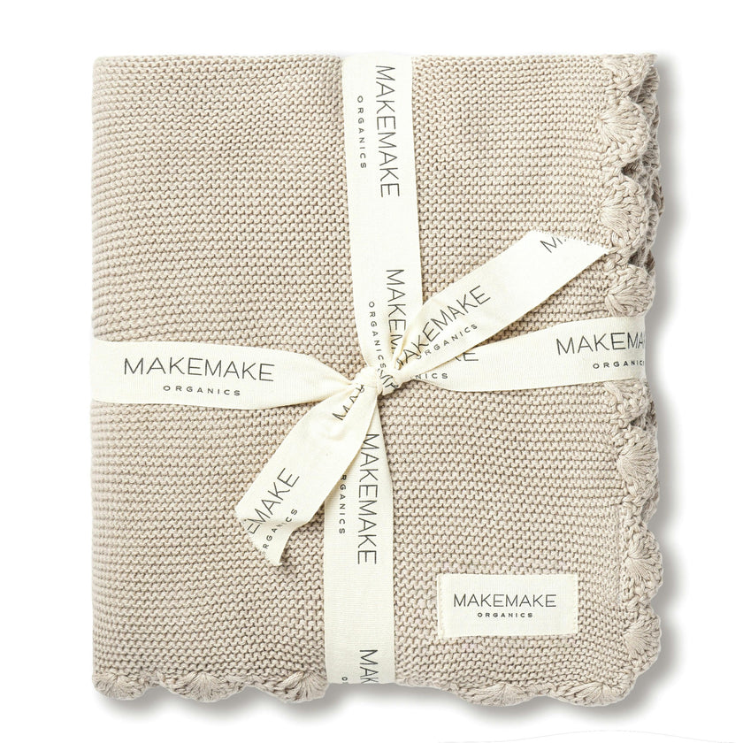 Organic Cotton Scalloped Baby Blanket