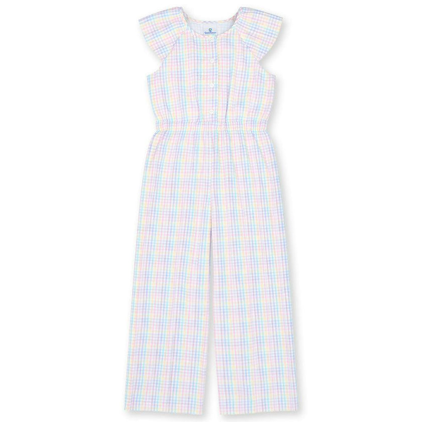 Plaid Seersucker Jumpsuit