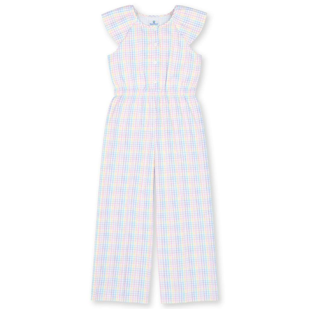 Plaid Seersucker Jumpsuit