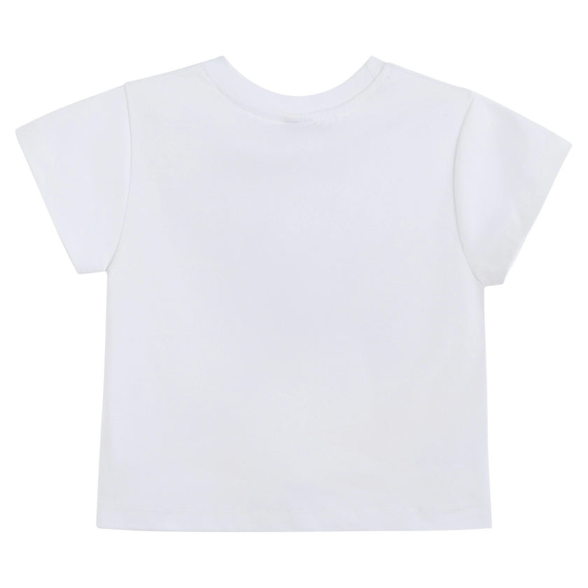 White Tee with Food Motifs