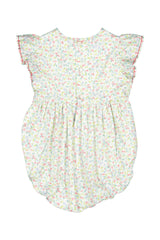 Alizee Cherry Ruffled Sleeve Bubble Romper