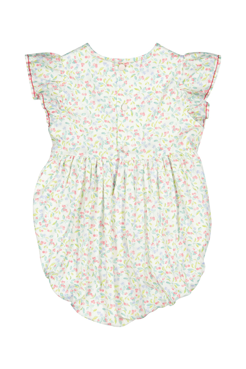 Alizée Cherry Smocked Bubble Romper