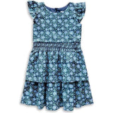 Floral Print Dress W/Waist Ruching