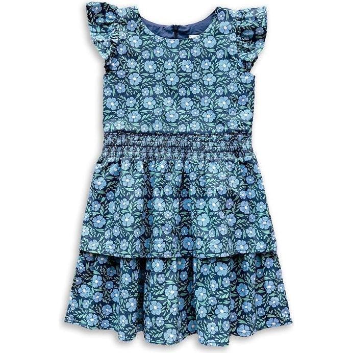 Floral Print Dress W/Waist Ruching