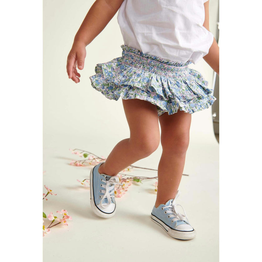 Hand-Smocked Baby Skort Pearl