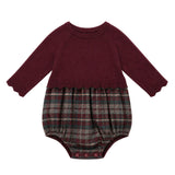 Pointel Knit & Plaid Woven Bubble
