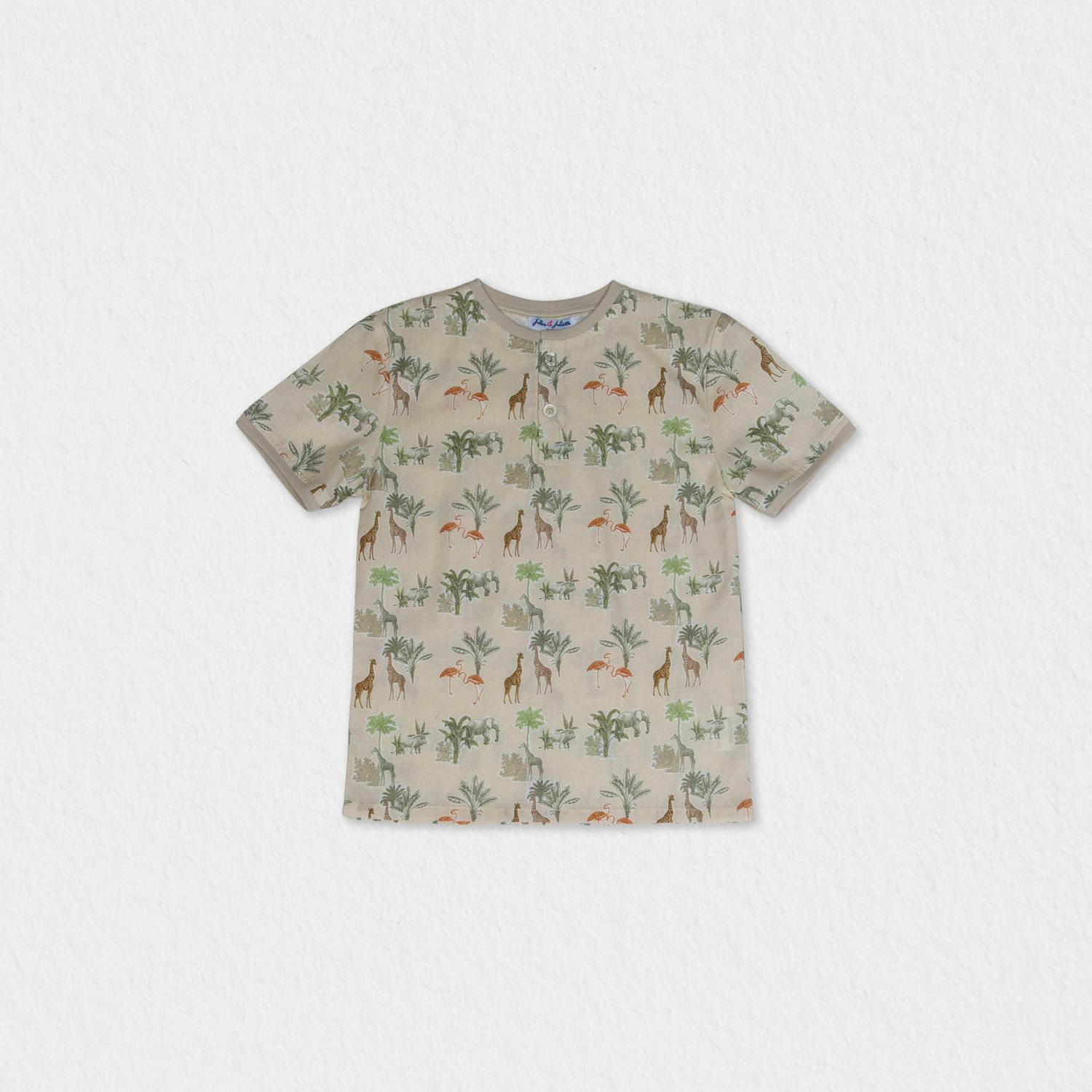 Alfred Boy T-shirt Short Sleeve, Beige Jungle