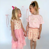 Ditsy Floral Bow Patch Short Sleeve T-Shirt