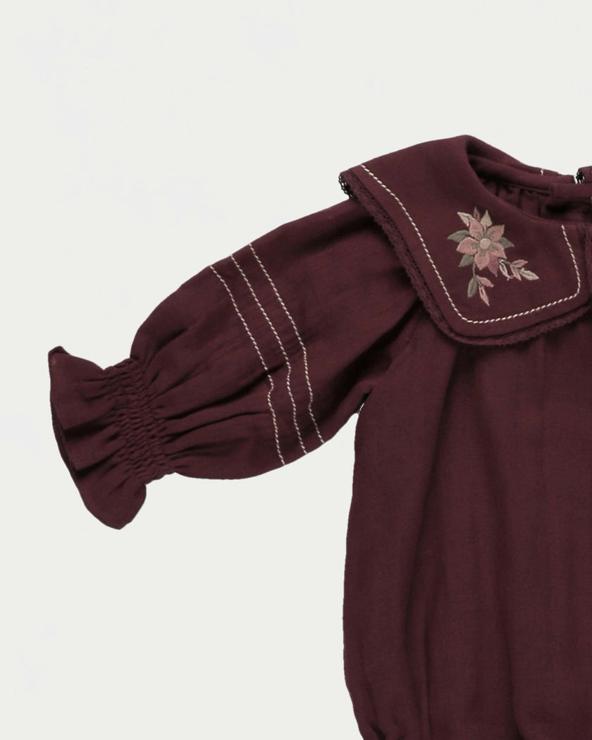 Gladys Baby Bubble Romper - Plum